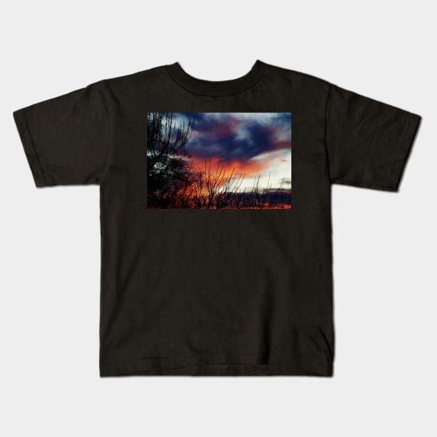 Colorful Sunset Sky Kids T-Shirt by fulya